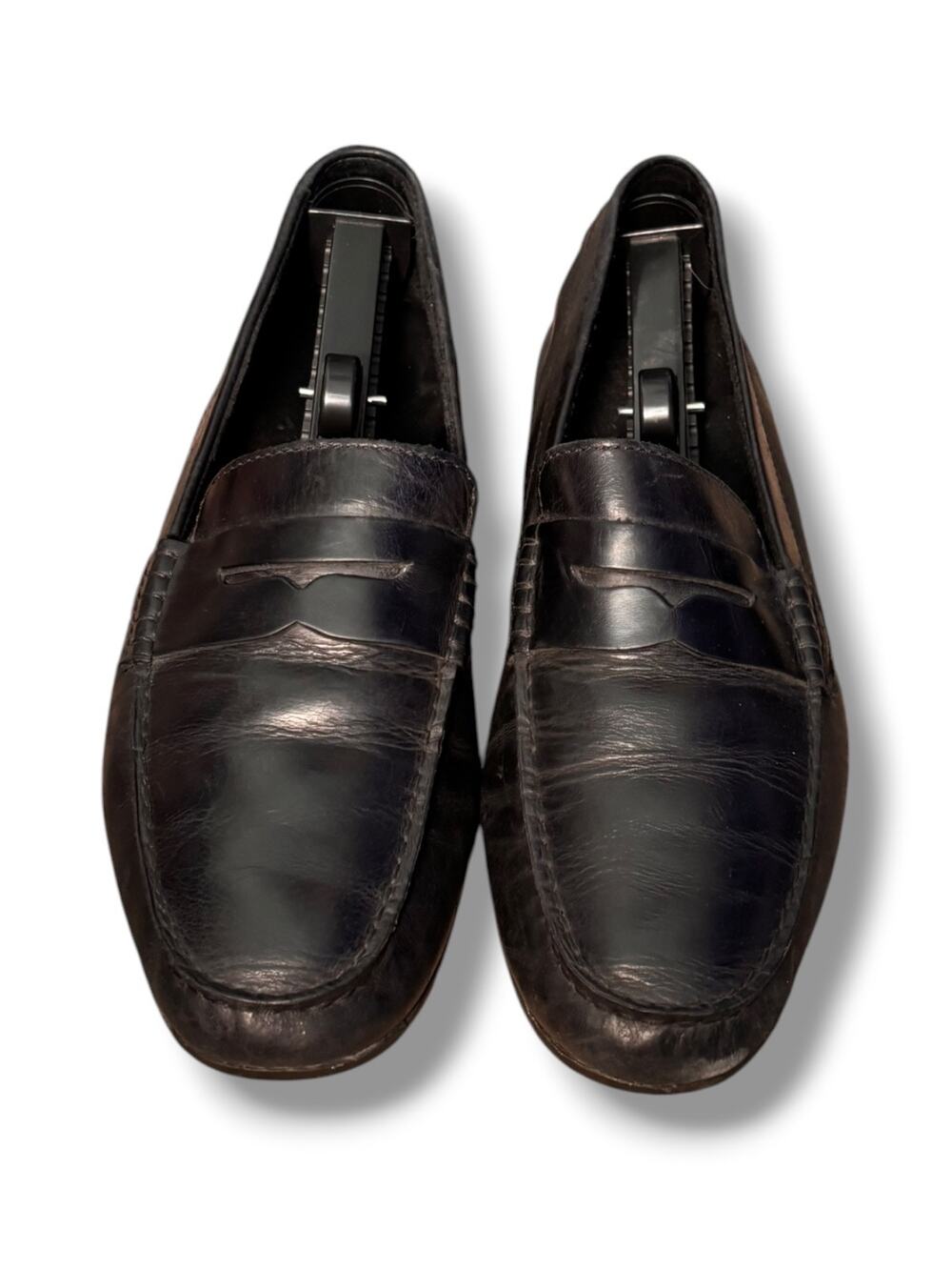 Born Black Leather Penny Loafers Driving Moccasins Country Club Old Money Preppy